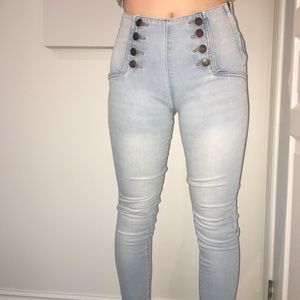 High waisted jeans